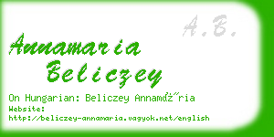 annamaria beliczey business card